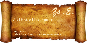 Zsifkovits Emma névjegykártya
