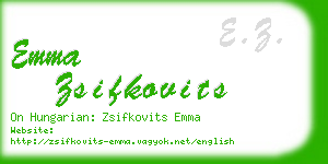 emma zsifkovits business card